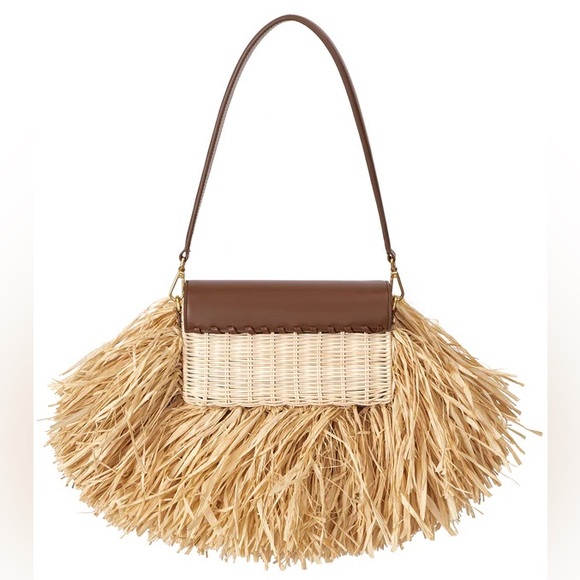 Brandon Blackwood Medium Nia Bag- Fringed Wicker - Picture 7 of 8
